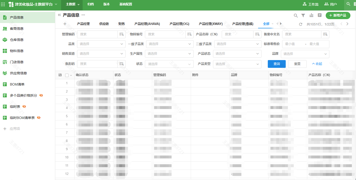 敏捷自研: 津美化妆品主数据管理项目